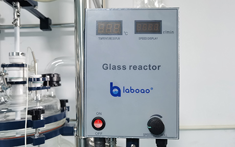 100L Jacketed Glass Reactor detail - Speed controller, can adjust speed and display temperature.