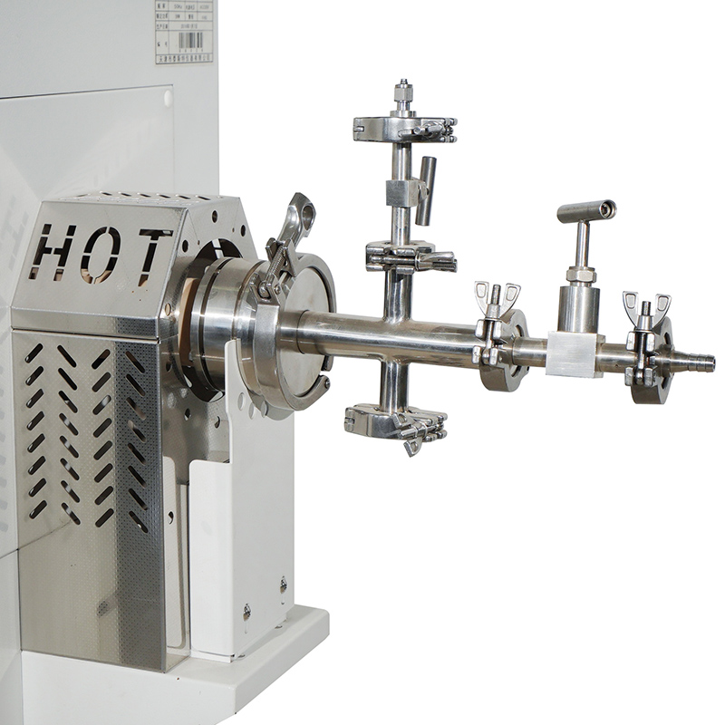 1400°C Vacuum Atmosphere Tube Furnace detail - Corrosion resistant, 316 stainless steel material airway assembly.