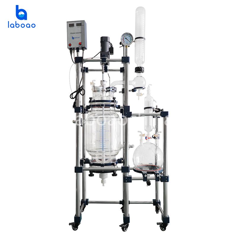 20L 30L Jacketed Glass Filtration Reactor For CBD Oil Crystallization