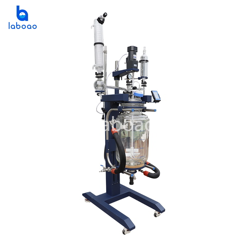 50L Jacketed Glass Reactor With Lifting And Rotation