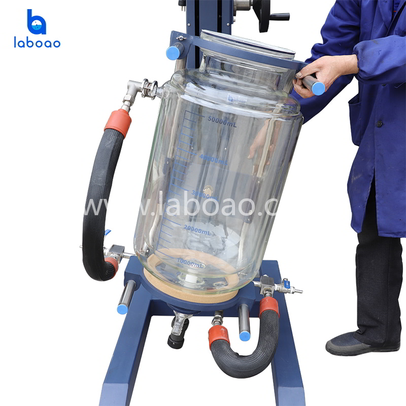 50L Jacketed Glass Reactor With Lifting And Rotation