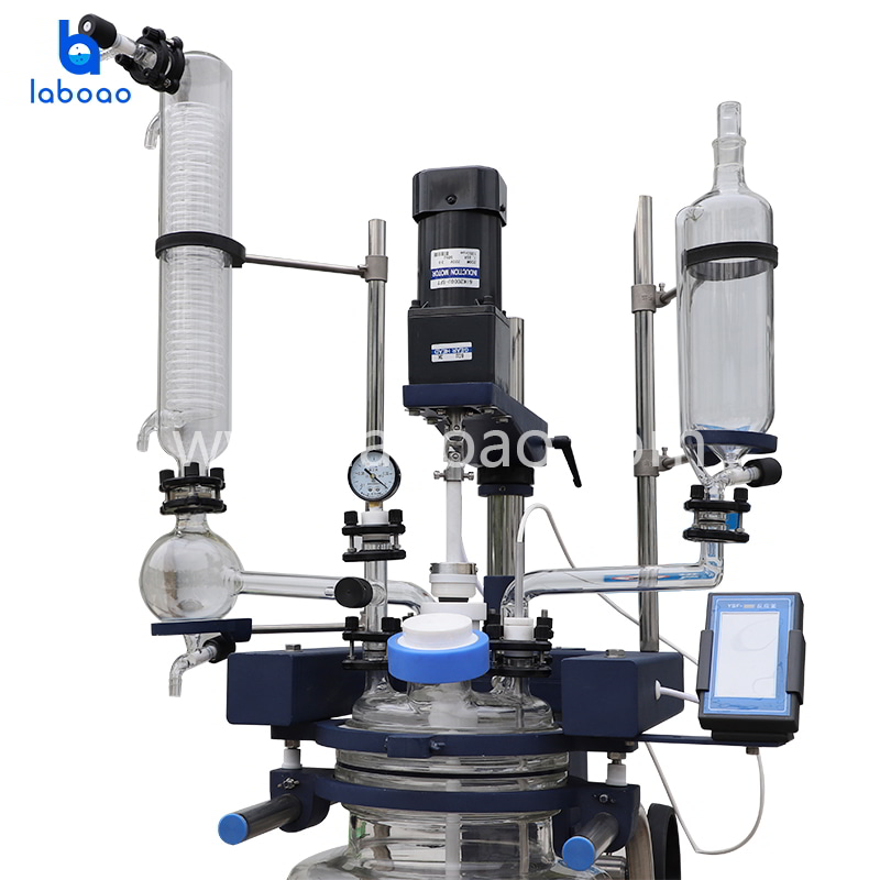 50L Jacketed Glass Reactor With Lifting And Rotation